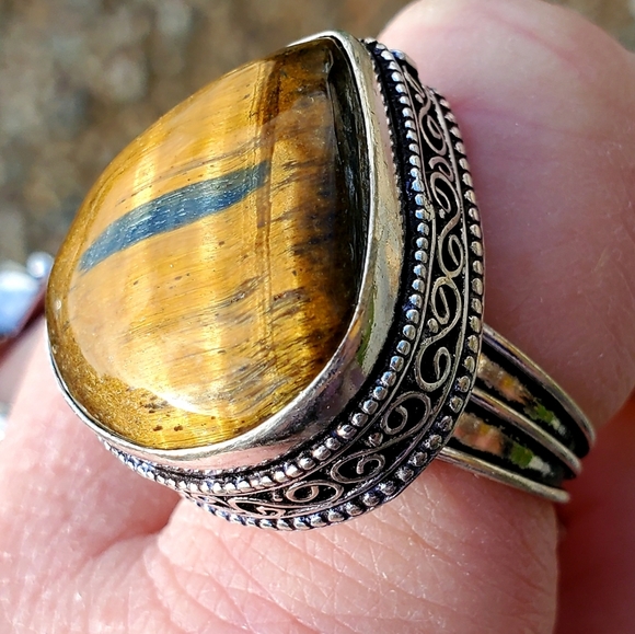 New Tiger Eye 925 Silver Ring. - Picture 1 of 16